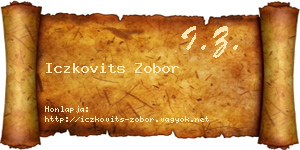 Iczkovits Zobor névjegykártya